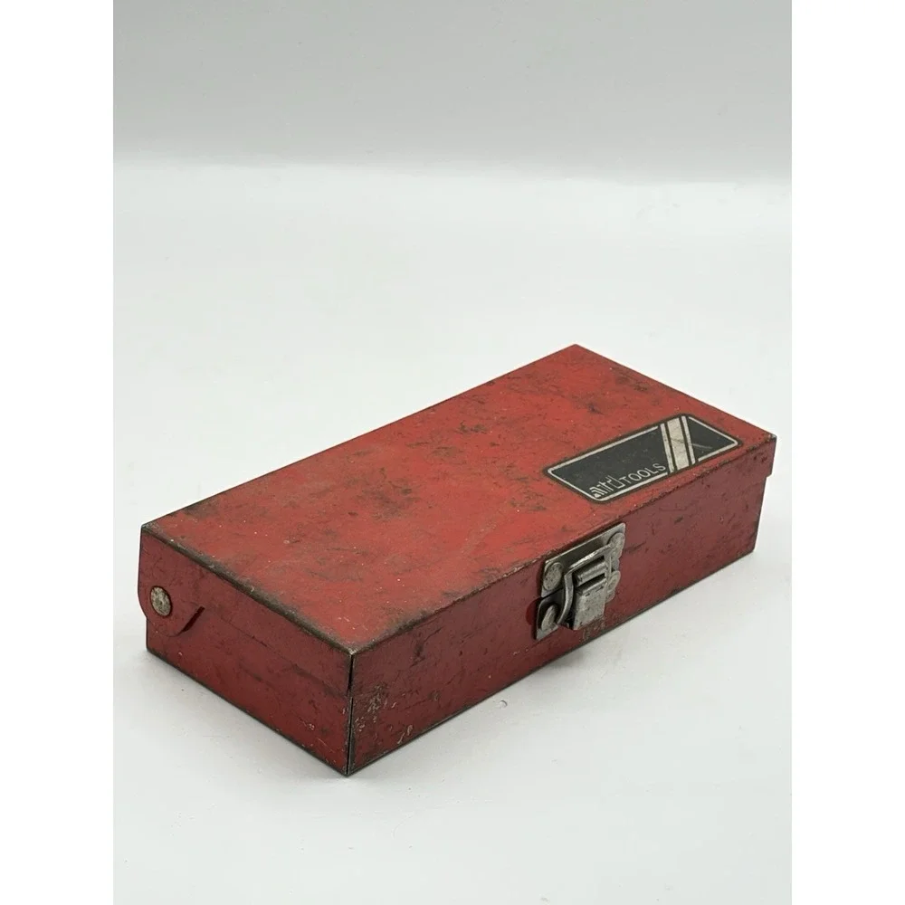 Small Red Metal Steel Box With Latch Industrial Decor Rustic